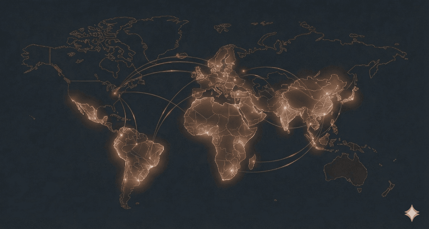 Global market coverage map